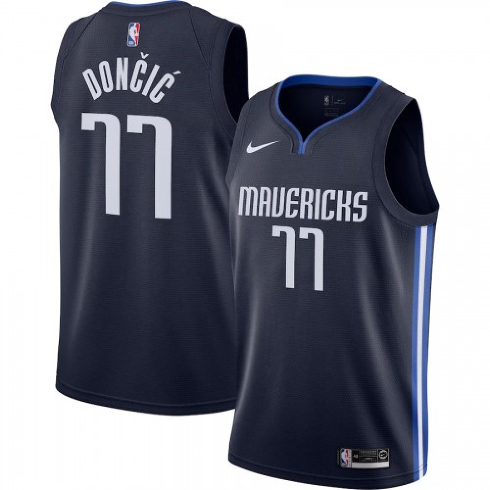 Men's Dallas Mavericks Luka Doncic #77 Navy Finished Swingman Jersey - Statement Editon-Pro Kit Vault | Brand New 26/27 Sports Jerseys